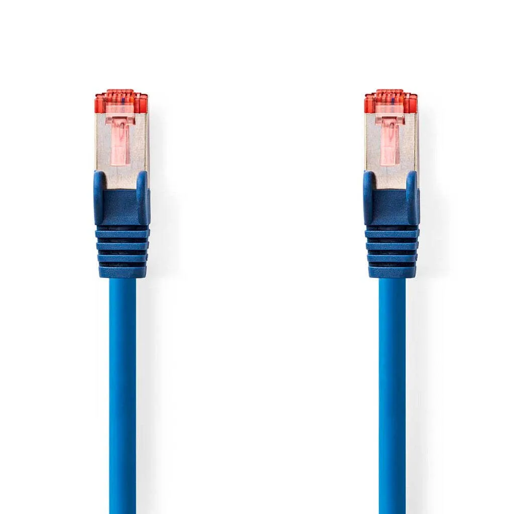 Cavo di rete CAT6 | RJ45 maschio | RJ45 maschio | S / FTP | 1.00 m | Tondo | LSZH | Blu | Label