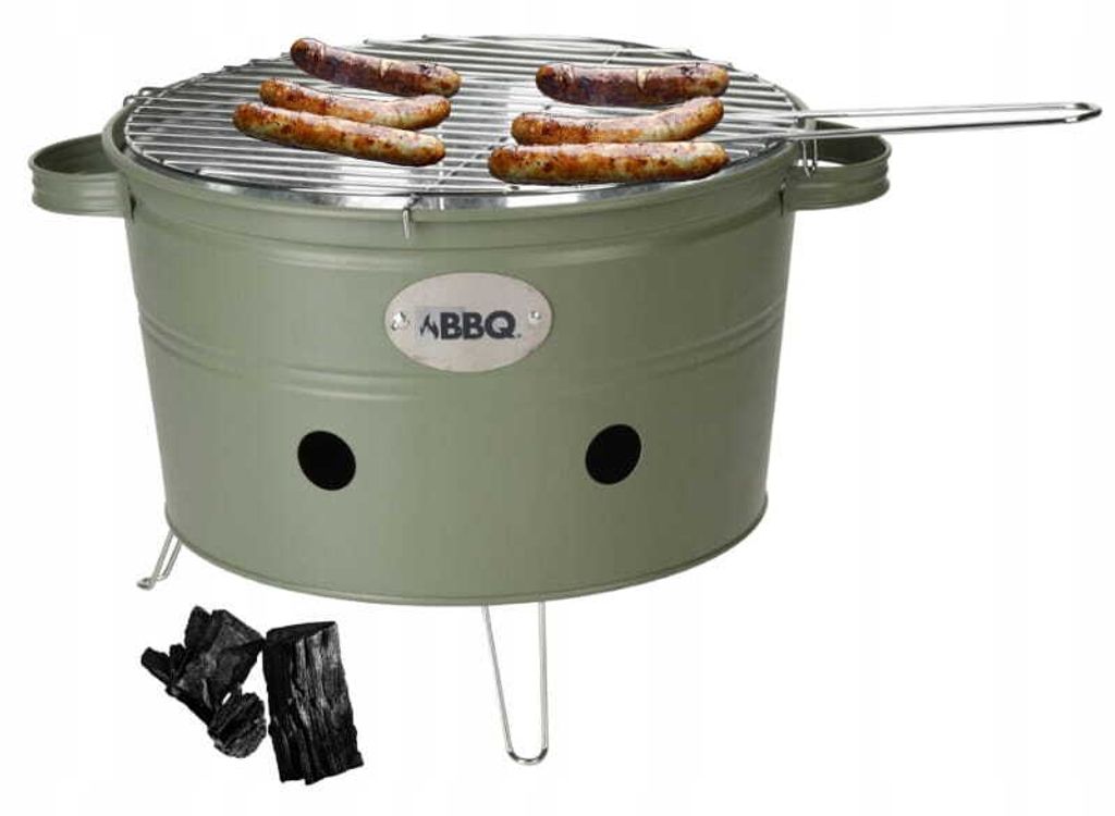 Barbecue a carbonella con griglia turistica verde 34,5 cm Immagine del prodotto 