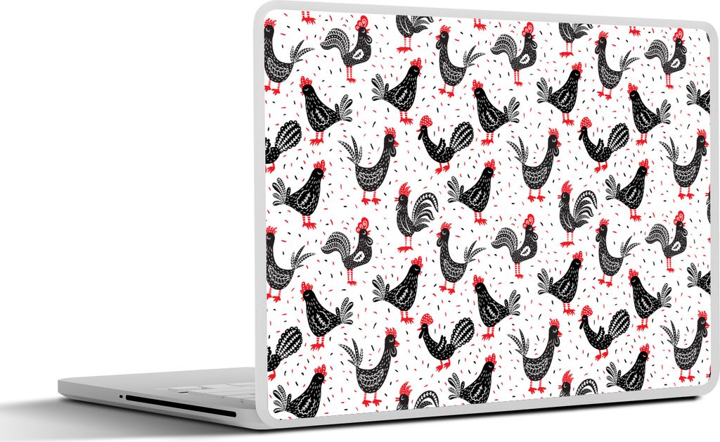 MuchoWow Laptop Aufkleber Sticker Cover Muster - Huhn - Vogel 30x21 cm - Sticker für Laptop - Selbstklebend