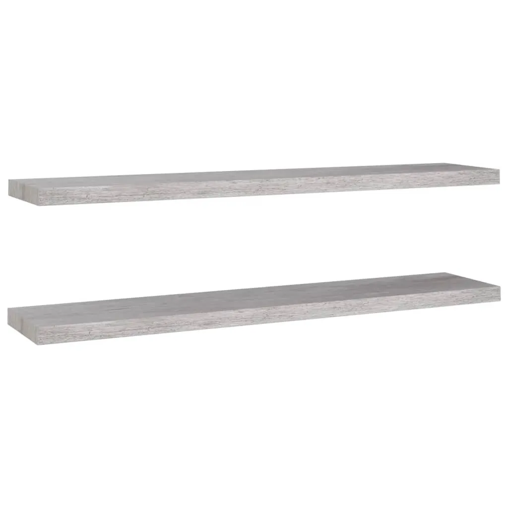 SYFAX 2 Mensole Sospese 120x23,5 cm Grigio Cemento - Scaffale MDF