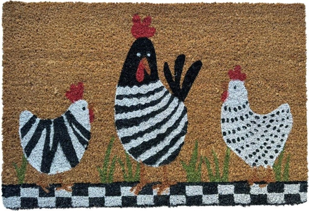 HOME ELEMENTS Rohož z kokosových vláken Slepičky, 40x60 cm Obrázek produktu 