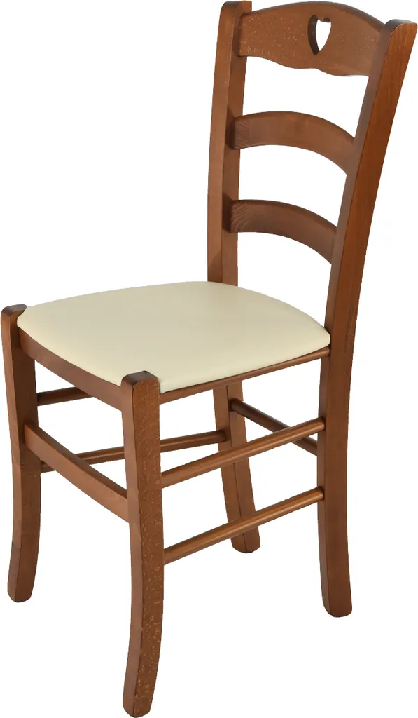 Sedia da Pranzo Cuore Tommychairs - Robusta Legno Noce Chiaro