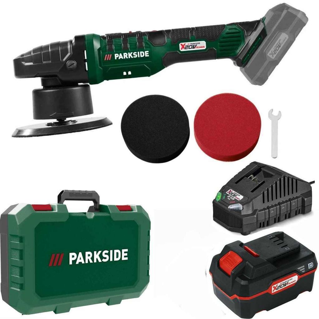 PARKSIDE 20 V Akku-Poliermaschine PPMAS 20-Li, Akku 4.0 AAh / Ladegerät
