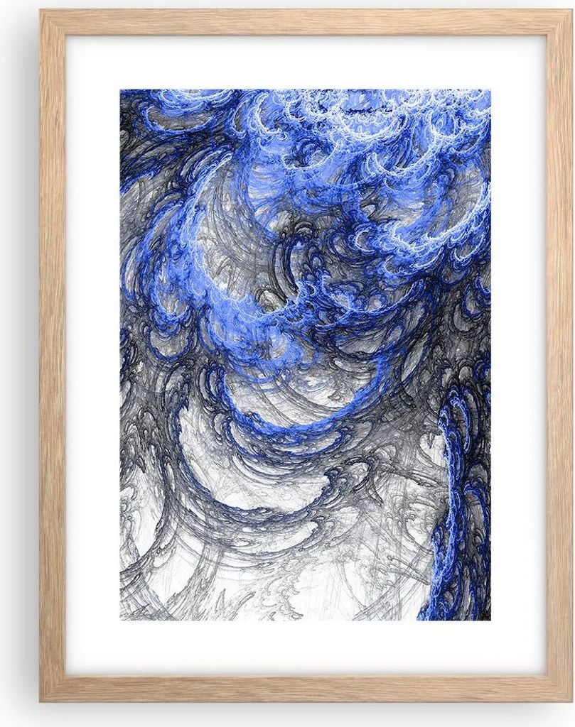 Gerahmtes Poster - Rahmen in heller Eiche - Abstraktion modern - 30x40 cm - Wand Bild - Wanddeko - Wandbilder - Wandposter - Bilderrahmen - Bilder ...