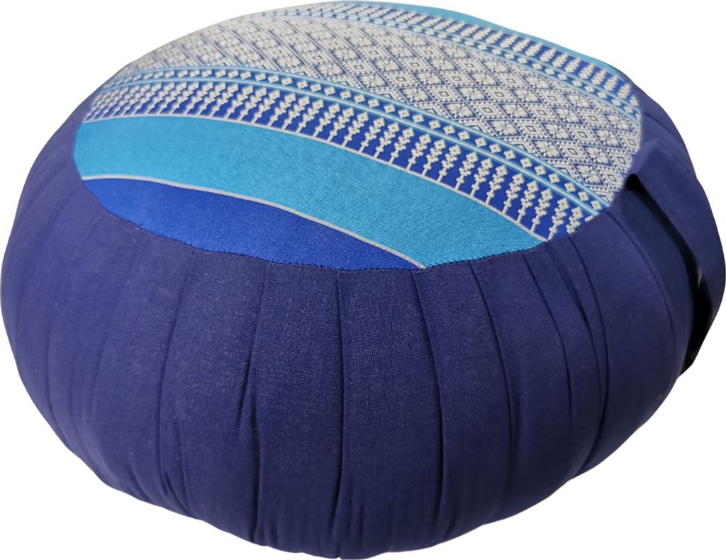 Feines Asianliving Thai Meditationskissen 40x17cm Sitzkissen Rund Blau Ozean Thai Kissen Meditation Matte Matratze Kapok 301-E07