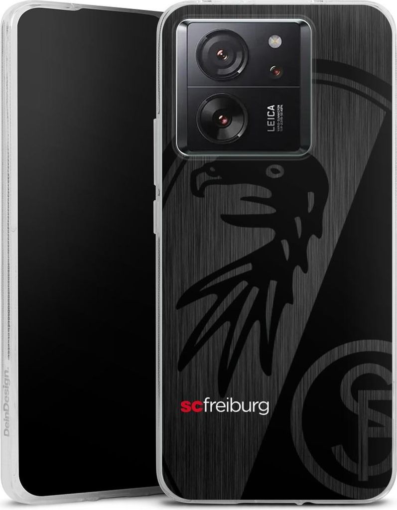 DeinDesign Handyhülle für Xiaomi 13T Pro Silikon Hülle Case Smartphone Schutzhülle Metallic Look Offizielles Lizenzprodukt SC Freiburg