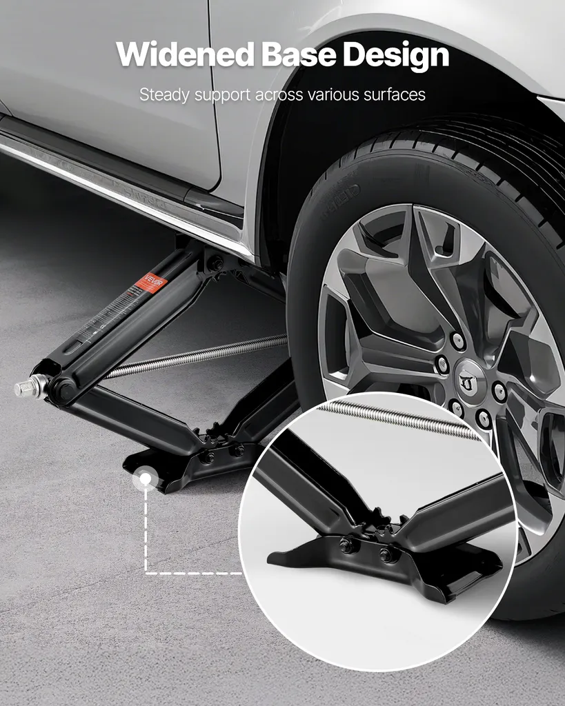 VEVOR Cric a forbice per camper Cric per auto con manovella, chiave a bussola e livella a bolla (4 pezzi) Livellamento stabilizzatore 103-595 mm Cric stabilizzatore non facilmente deformabile Capacità di carico 4082 kg - 5