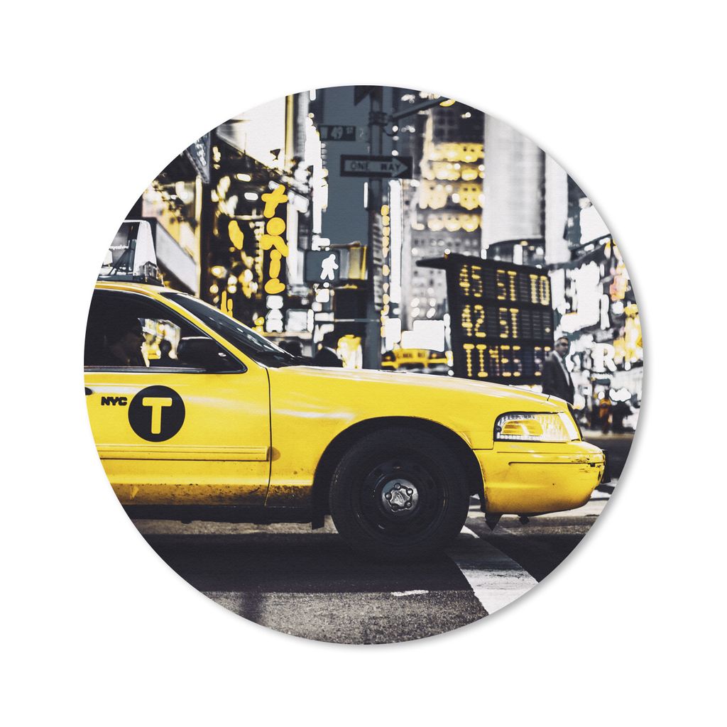 MuchoWow Mauspad Mousepad New York - Gelb - Taxi 20x20 cm - Mousepads - Maus Mat - Pad - Mausunterlage - Schreibtischmatte
