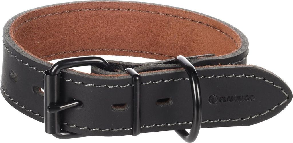 Flamingo Halsband Montana breit schwarz, Größe: M