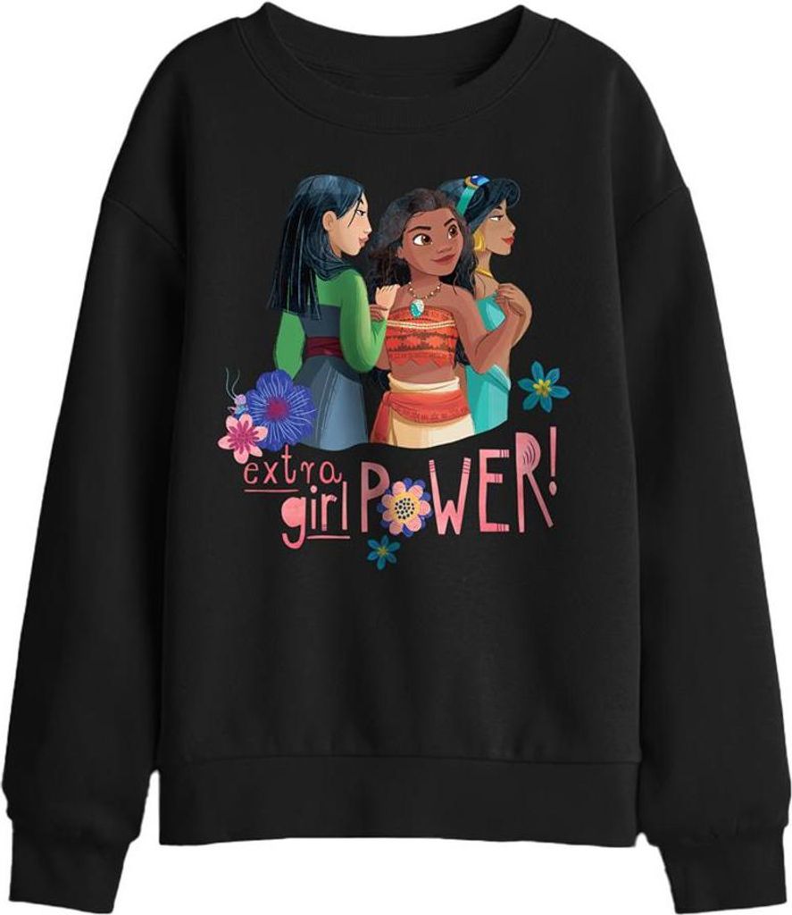 Disney Princess - "Extra Girl Power!" Sweatshirt für Kinder TV29364 (152-158) (Schwarz)