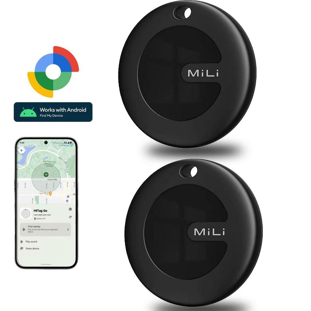 SmartTag bluetooth tracker Android mit Google Autorisiert"Find My Device",2-pack ,Gps-tracker für Auto/ Schlüssel/Gepäck /katze/kinder/car ,Scharz