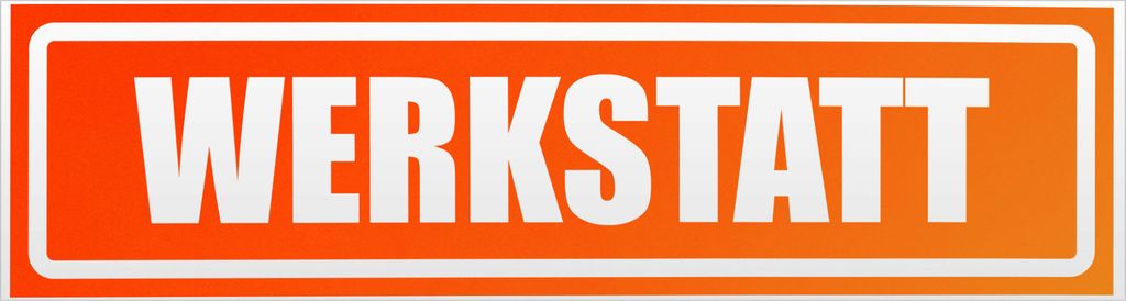 Kiwistar Werkstatt invertiert Magnetschild Schild magnetisch - 60cm Neonorange - Magnetfolie für Auto PKW Kfz