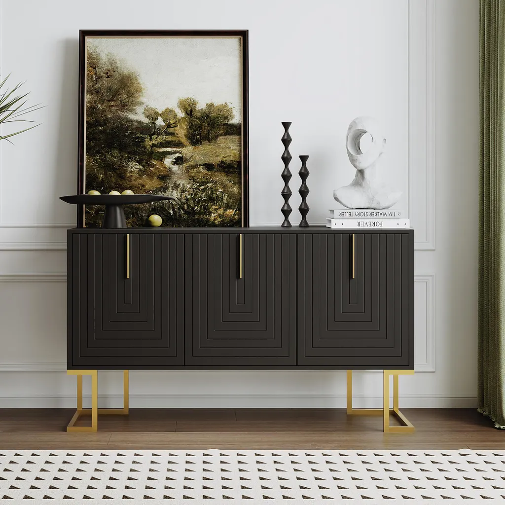 Buffet de salon 138 cm pour ranger la vaisselle et décorer la pièce - 2