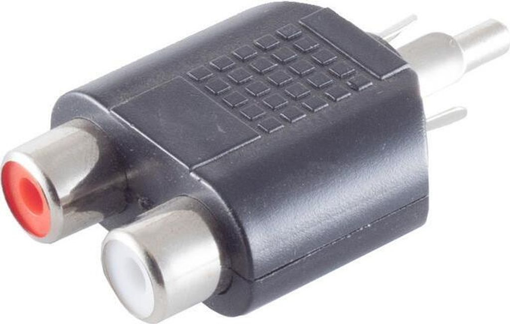 Audioadapter Cinch 1x Stecker auf 2x Kupplung vernickelt Produktbild 