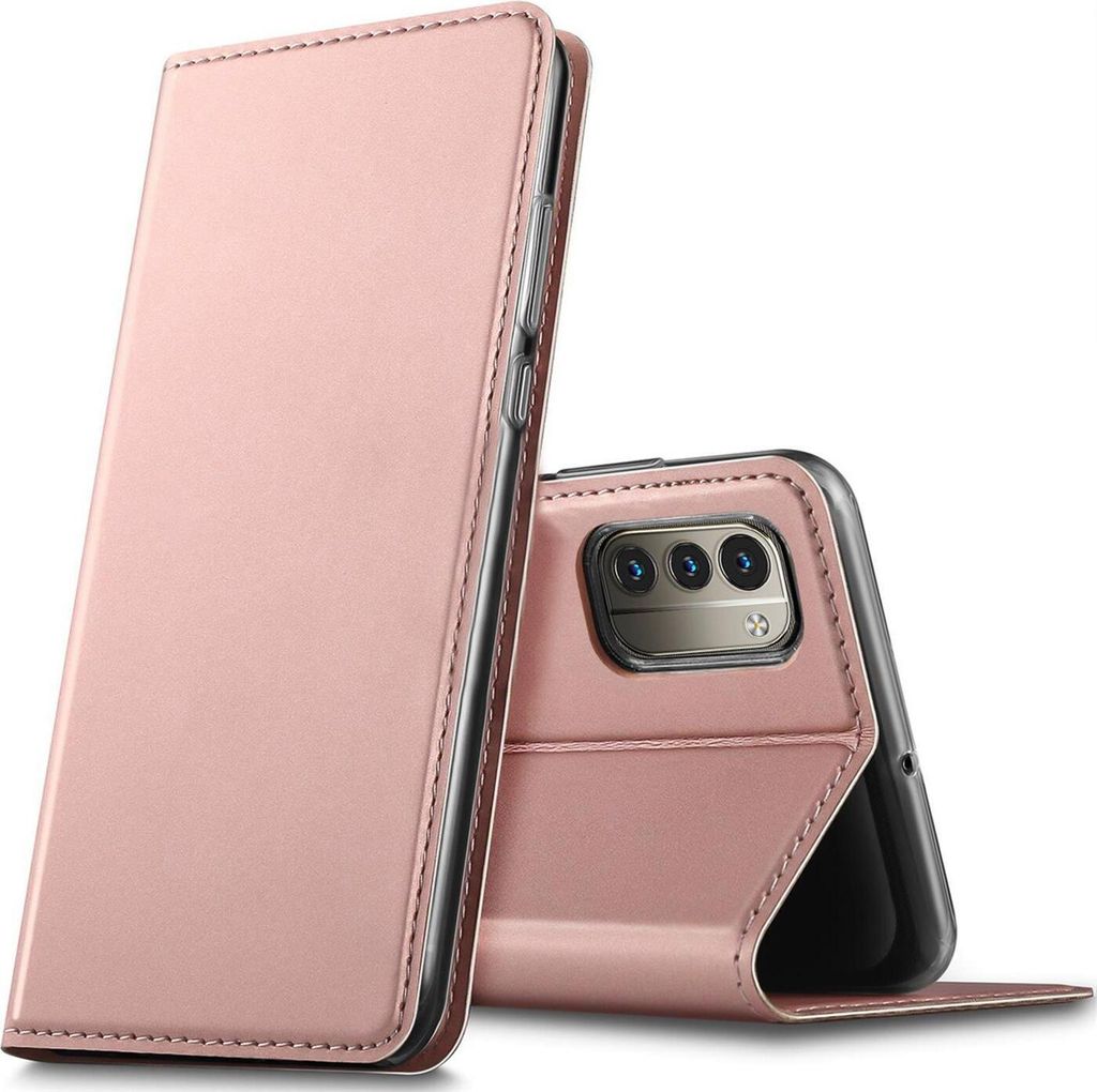 Conie Ultra Slim Klapp Tasche für Nokia G11 / G21 Kartenfach Hülle Rundumschutz in Rosa