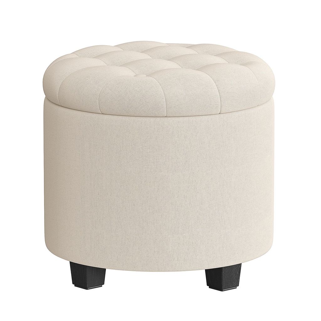 SONGMICS Sitzhocker rund, Fußhocker mit Stauraum, Produktbild 