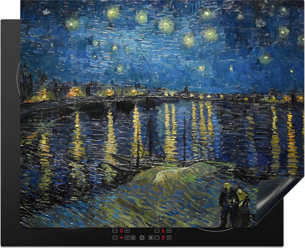 KitchenYeah Herdabdeckplatte Van Gogh - Brücke - Alte Meister , 65x52cm, Küche Deko, Glaskeramikkochfeld Herdabdeckung, Abdeckplatte fùr Kochfeld