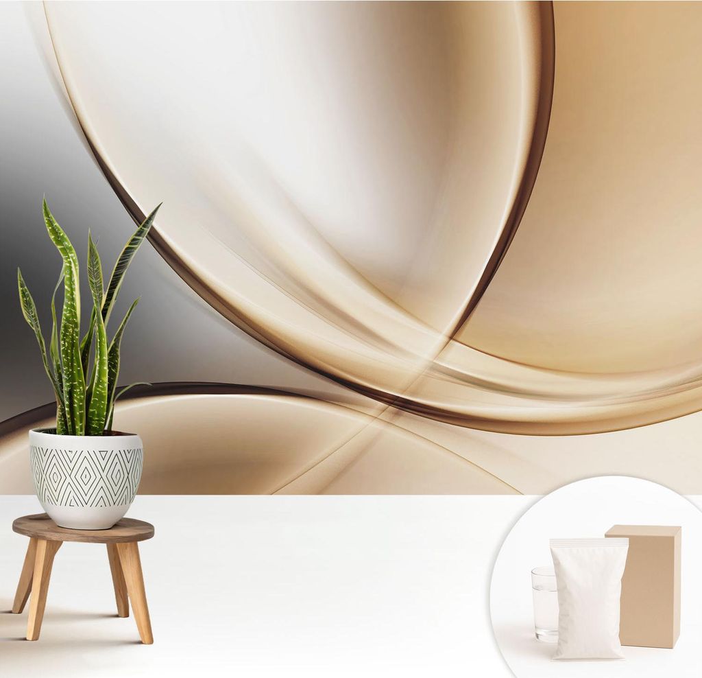 Fototapete - 208x146 cm - Tapete - Wandtapete - Wandbilder - Dekofolie - Tapete Folie - Wand - Dekoration - Wohnzimmer - Abgerundete Linien