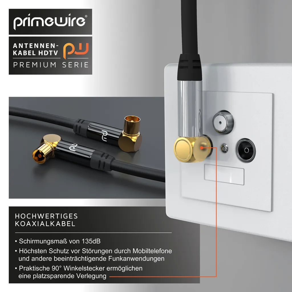 Cavo Coassiale Primewire 1m 75 Ohm 120dB: Standard Professionale - 7