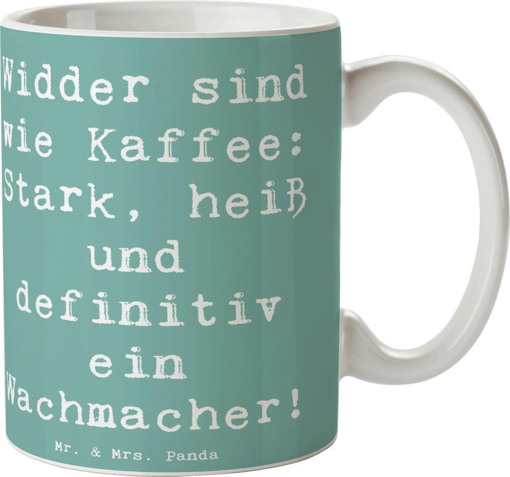 Mr. & Mrs. Panda Kaffeetasse Spruch Widder Power - Meeresbrise - Geschenk, Horoskop, Motivation, Teetasse, Geschenke Astrologie, Becher, Sternzeich...
