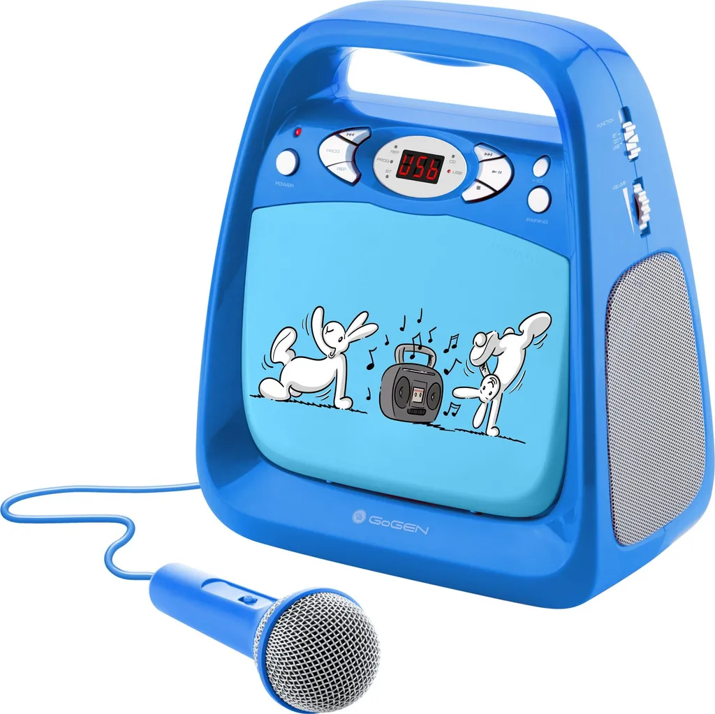 Lecteur CD Karaoké GoGEN Bob et Bobek Bleu pour Enfant - Modèle KARAO