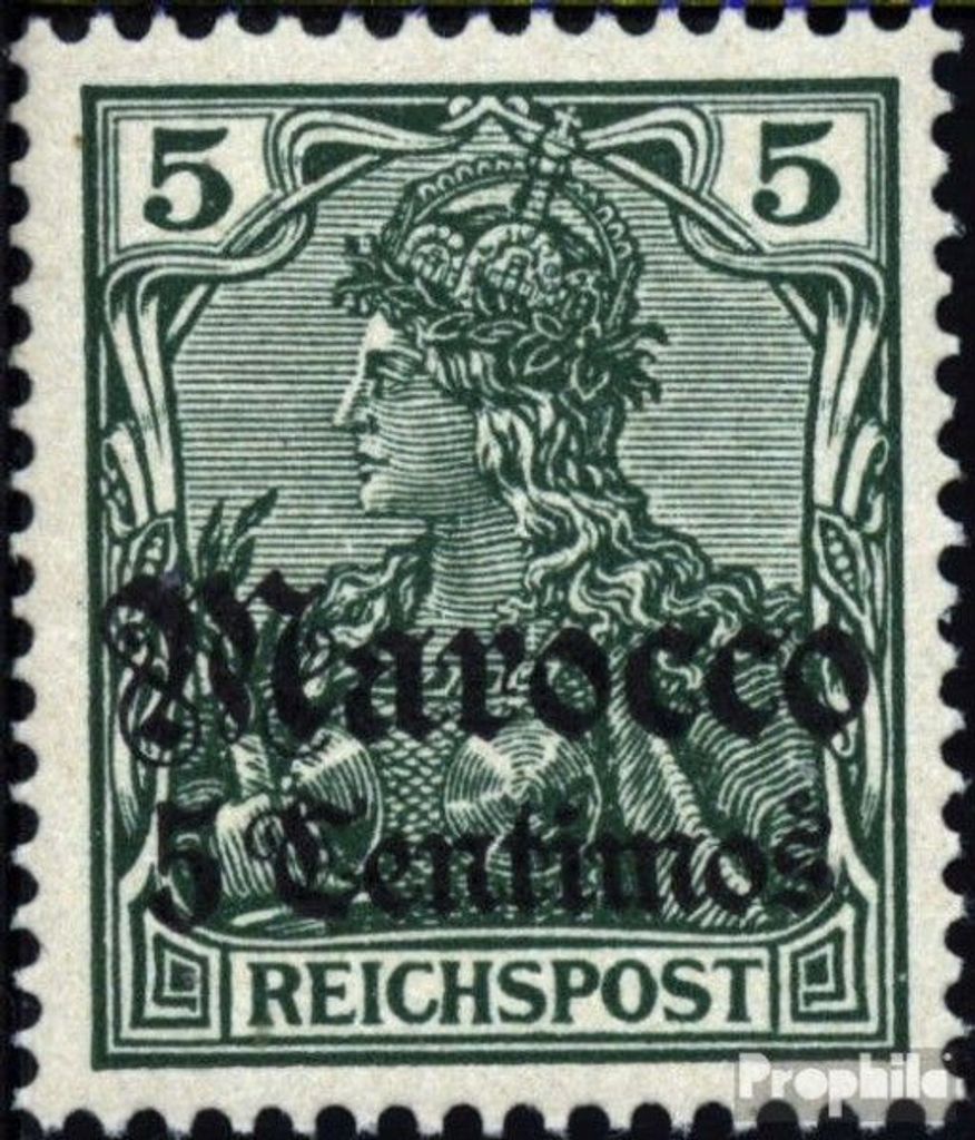 Briefmarken Dt. Post Marokko 1905 Mi 20 (kompl.Ausg.), Eintagsfliege, nur 1 Tag im Verkauf mit Falz Aufdruckausgabe