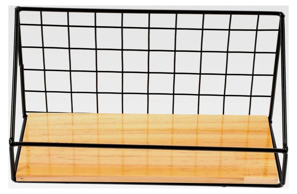 Wandregal aus Holz in Schwarz, lackiert, dreieckig, hängendes Aufbewahrungsregal für Wohnzimmer, Küche und Bad, inklusive Montagezubehör für e...