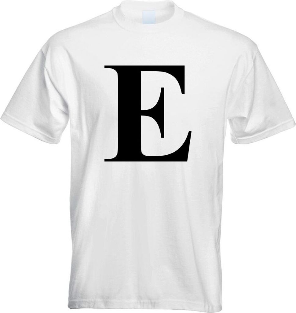Kiwistar - T-Shirt - Weiss - Buchstabe E - Alphabet Motiv Bedruckt Funshirt Design Print - mit Motiv Bedruckt - Funshirt Design - Sport - Freizeit ...