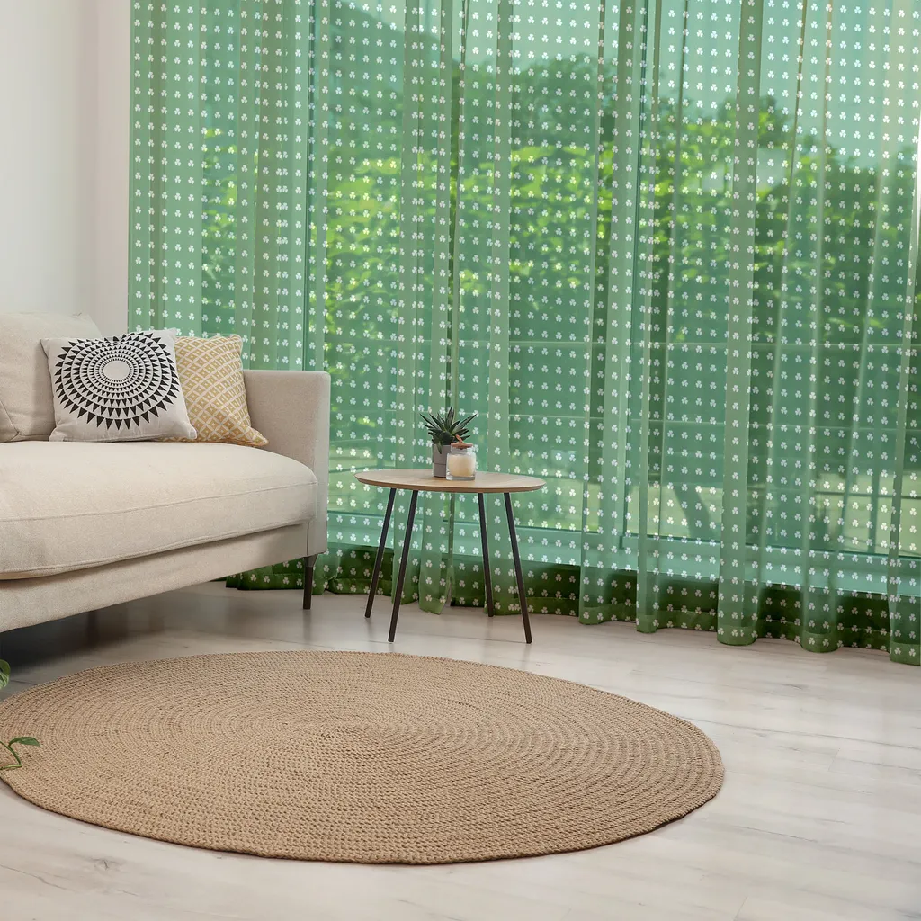 Tessuto Parete Verde Felce 274x274 ABAKUHAUS - Qualità Seta e Raso - 5