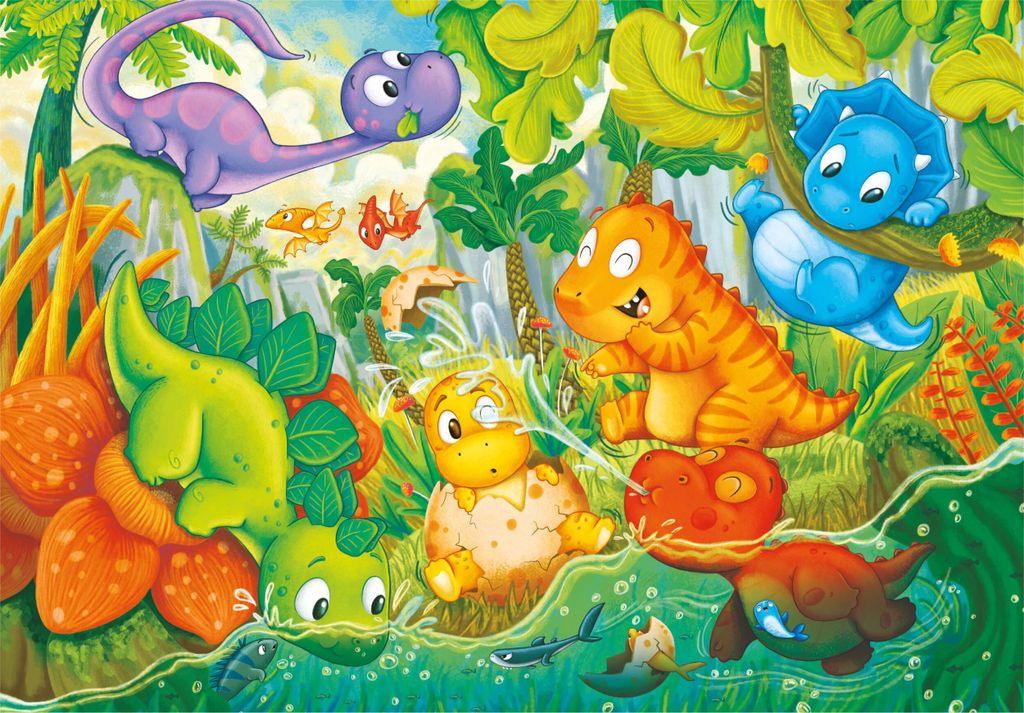 CLEMENTONI Puzzle Dinosaurier Oasis MAXI 24 Teile Produktbild 