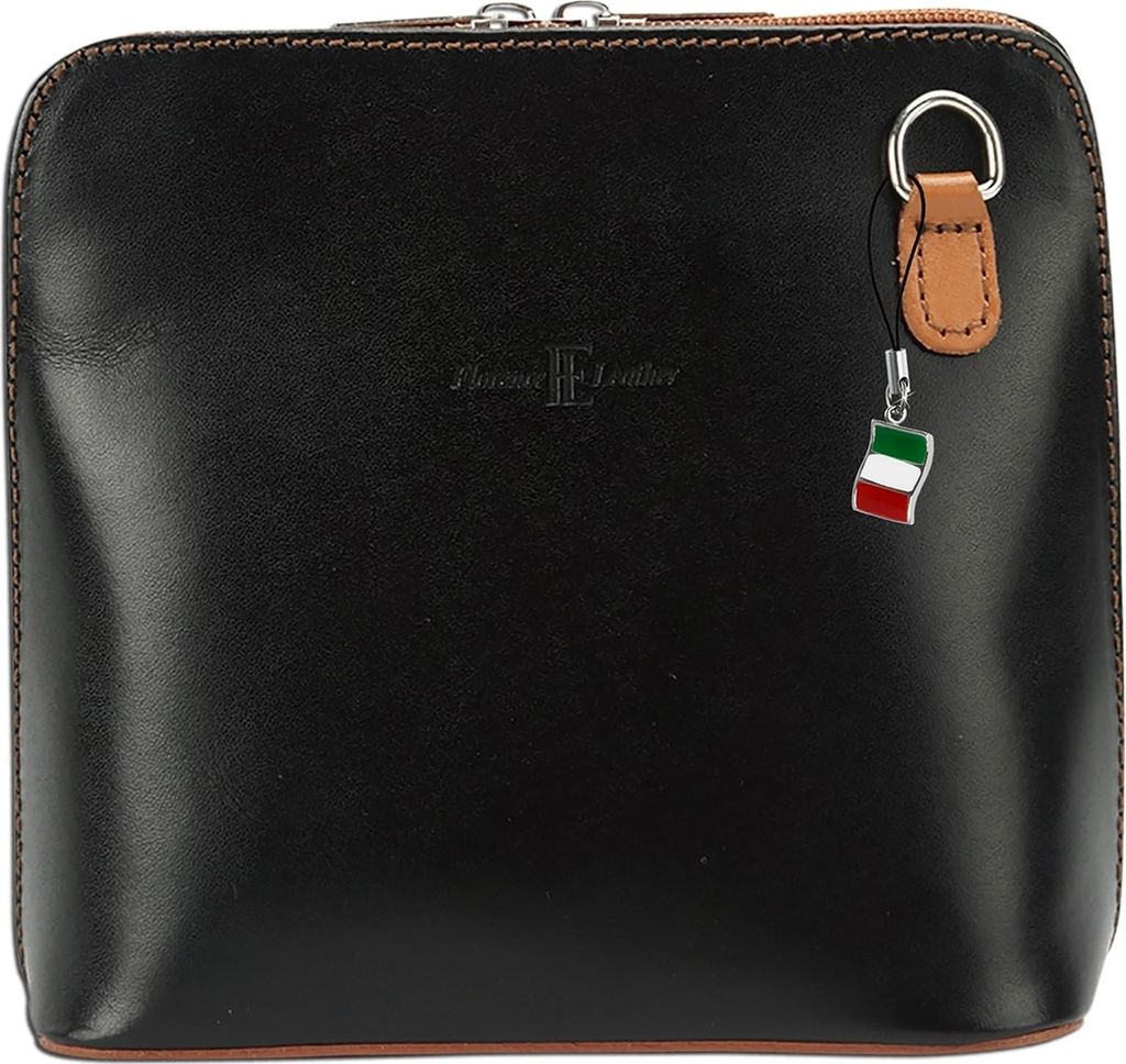 Florence Echtleder glatt Damen Abendtasche schwarz braun OTF109F