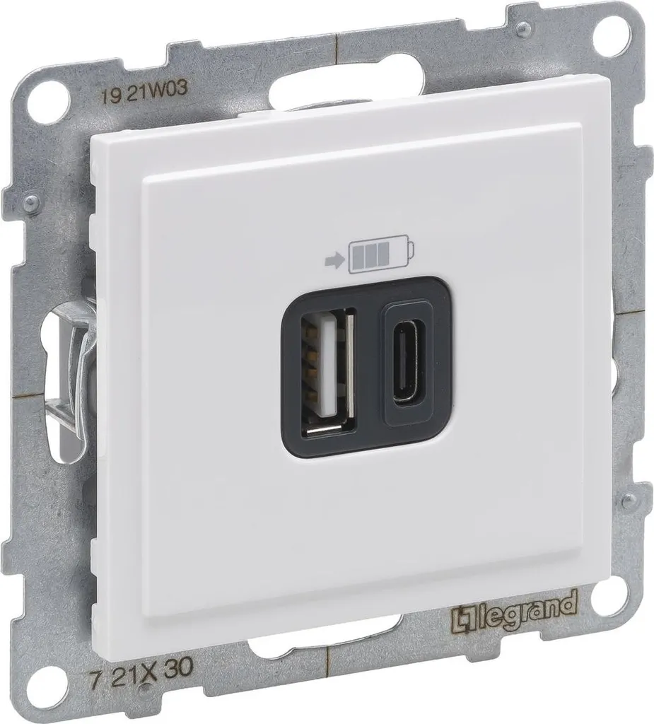 Chargeur USB Suno 3A Blanc Type A+C - Sortie Haute Performance Legrand