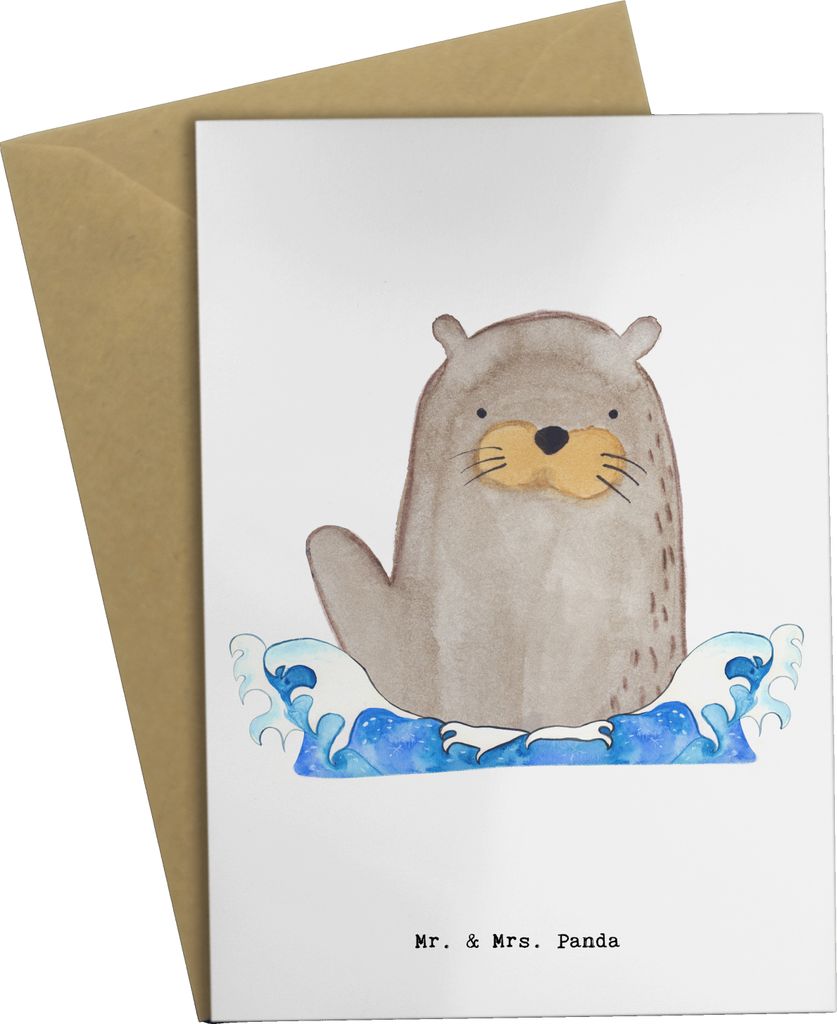 Mr. & Mrs. Panda neujahrskarte Schwimmlehrer Herz - Weiß - Geschenk, Schwimmabzeichen, Schwimmkurs, Glückwunschkarte, dankeskarten, Leben Retten,...