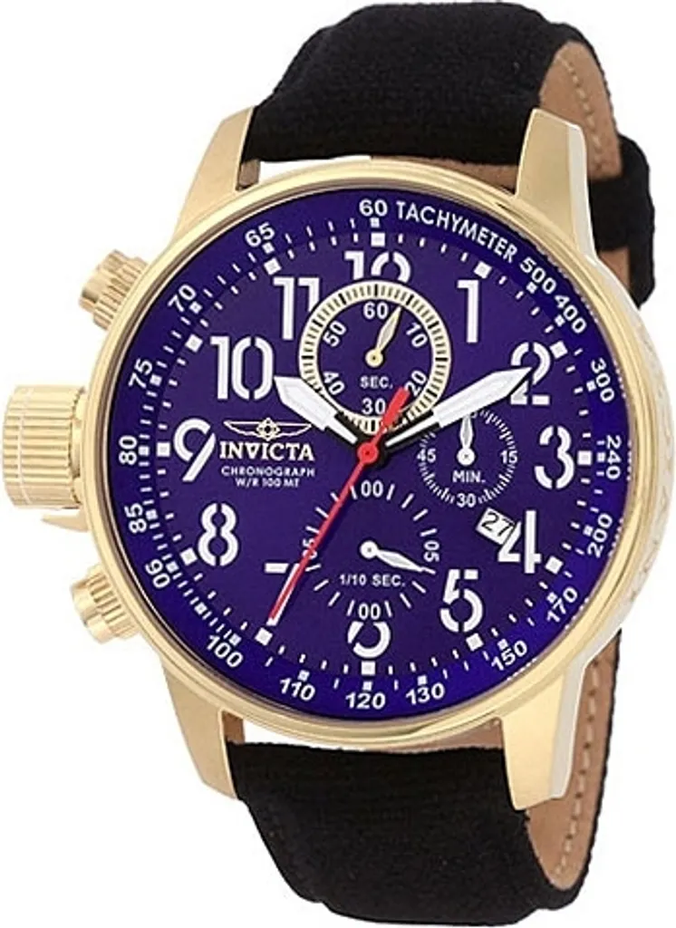 Invicta I-Force 3330 Montre Chronographe Homme en Cuir Noir et Acier