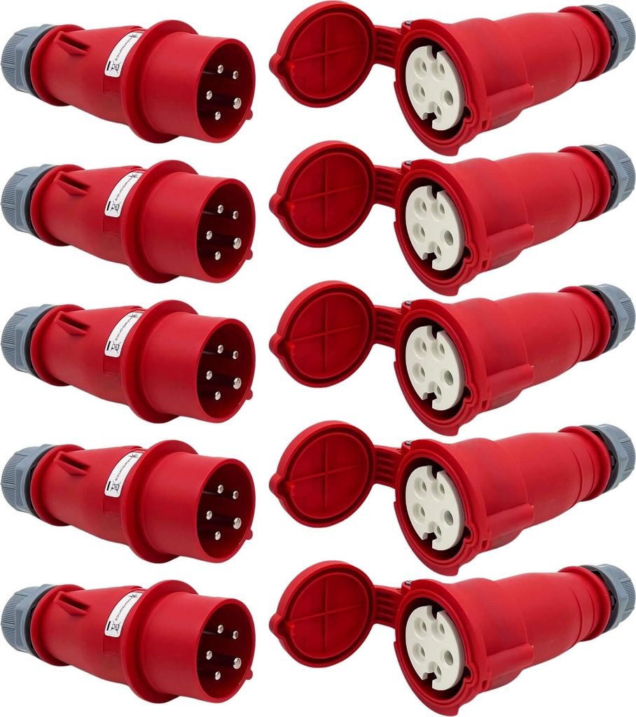 CEE-Verteilerset 16A 400V – Stecker & Kupplung für Baustrom Produktbild 