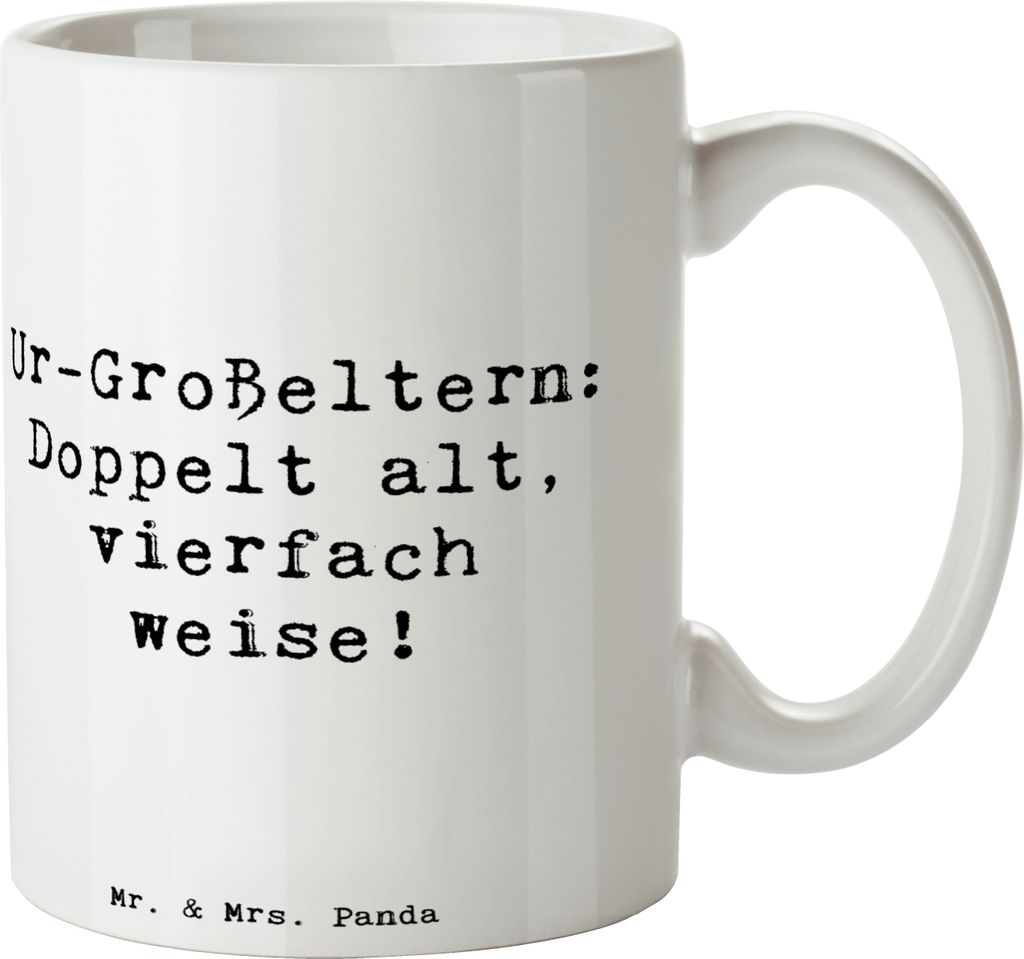 Mr. & Mrs. Panda Becher Spruch Ur-Großeltern Weisheit - Weiß - Geschenk, Tasse, Familie, Kaffeepott, einzigartige Produkte, Jubiläen, Pott, Kaff...