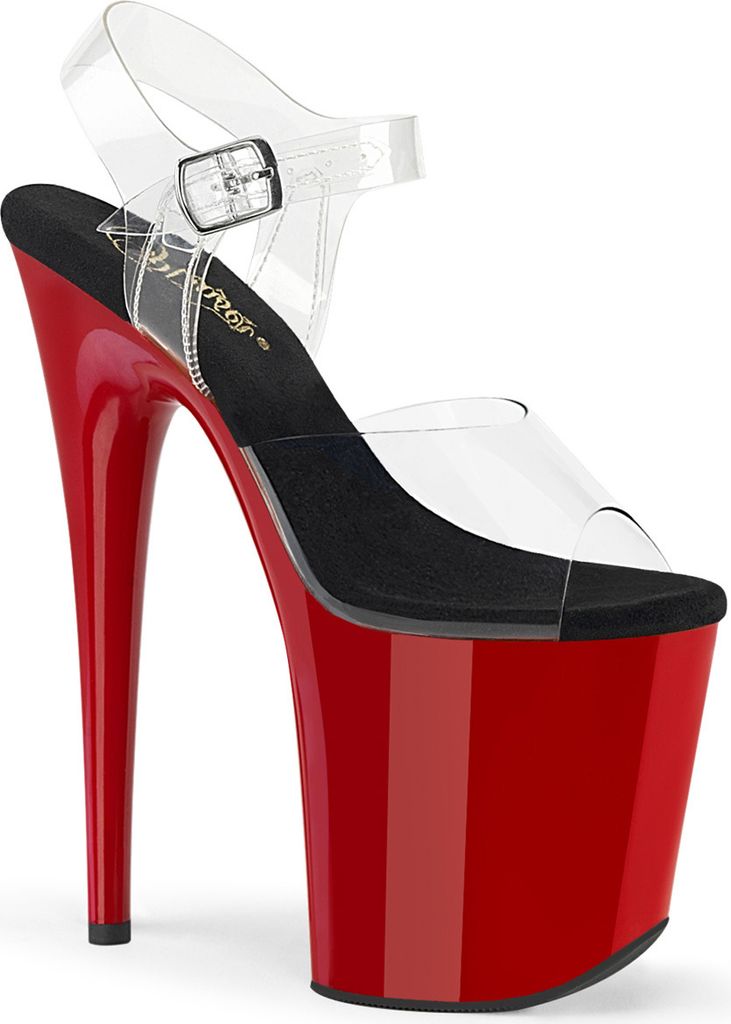 FLAMINGO-808 Damen Sandale von Pleaser, Transparent Schwarz Produktbild 