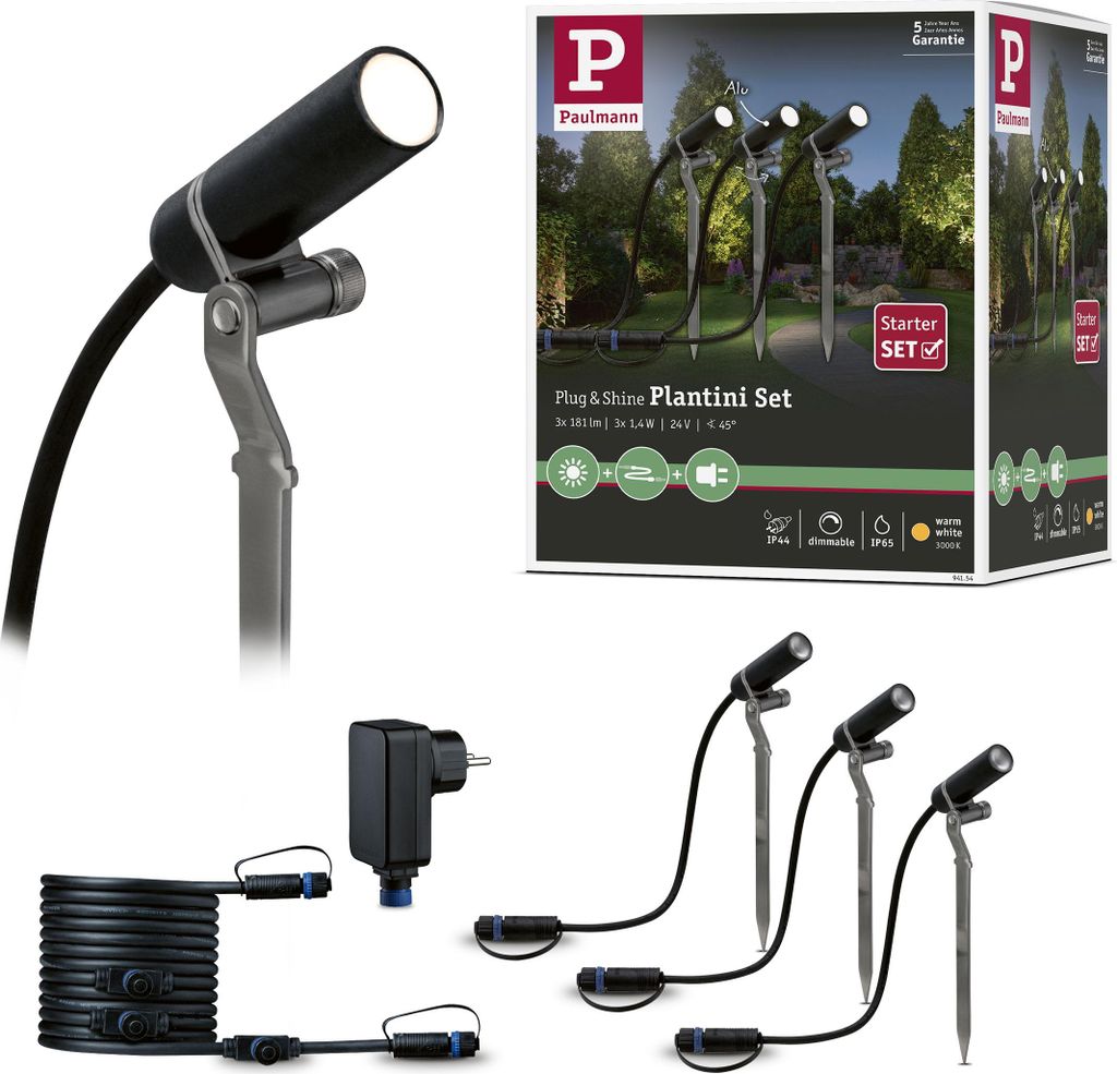 Paulmann Plug & Shine LED Gartenstrahler Plantini Basisset