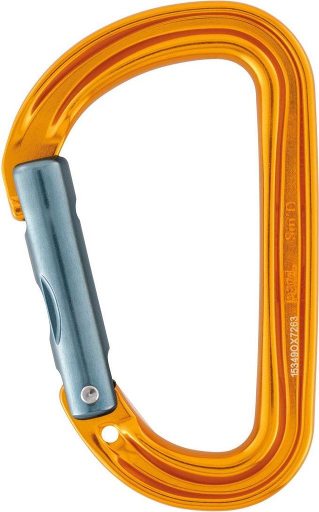 Petzl Sm'D Wall D Carabiner Yellow Solid Straight Gate
