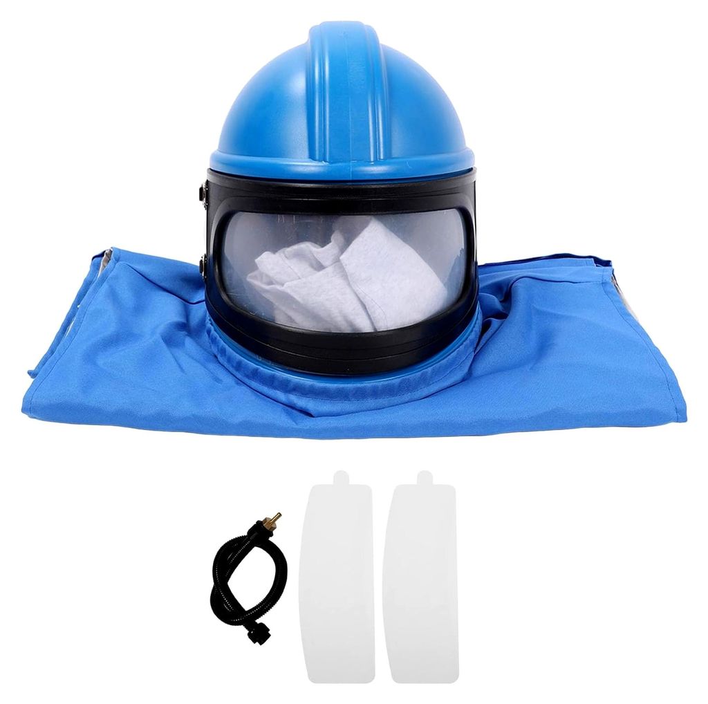 Sandstrahlhelm mit Luftzufuhr und Schutzhaube