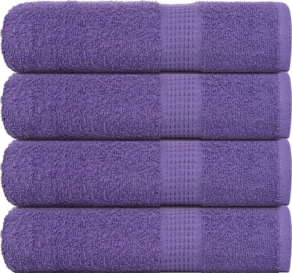 Set 4 Asciugamani Doccia FROGN Viola 70x140 cm in Cotone 360 g/m²