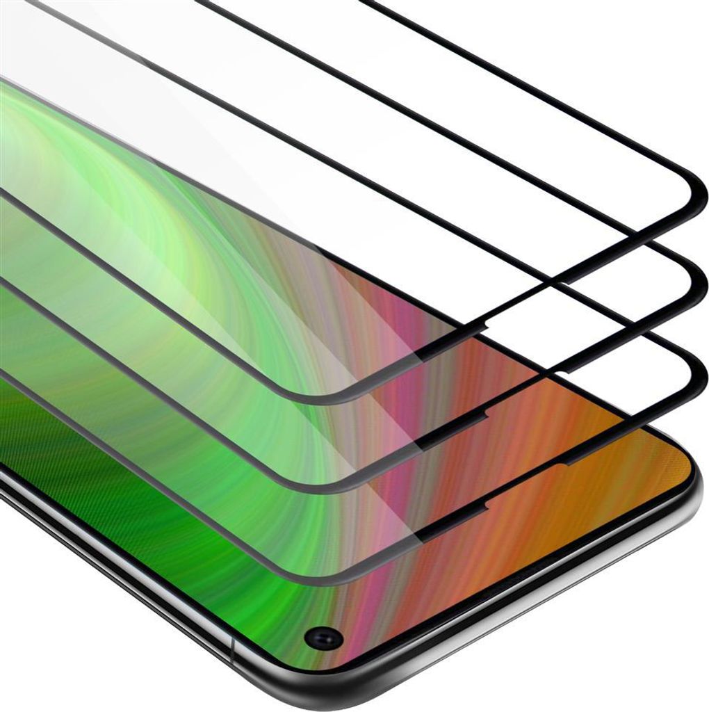 Cadorabo 3x Vollbild Panzer Folie für Samsung Galaxy S10E Schutzfolie in Schwarz Tempered Display-Schutzglas
