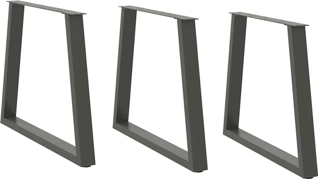 Offerta Gambe Tavolo a V Acciaio Antracite 3pz 80x72cm per Fai da Te