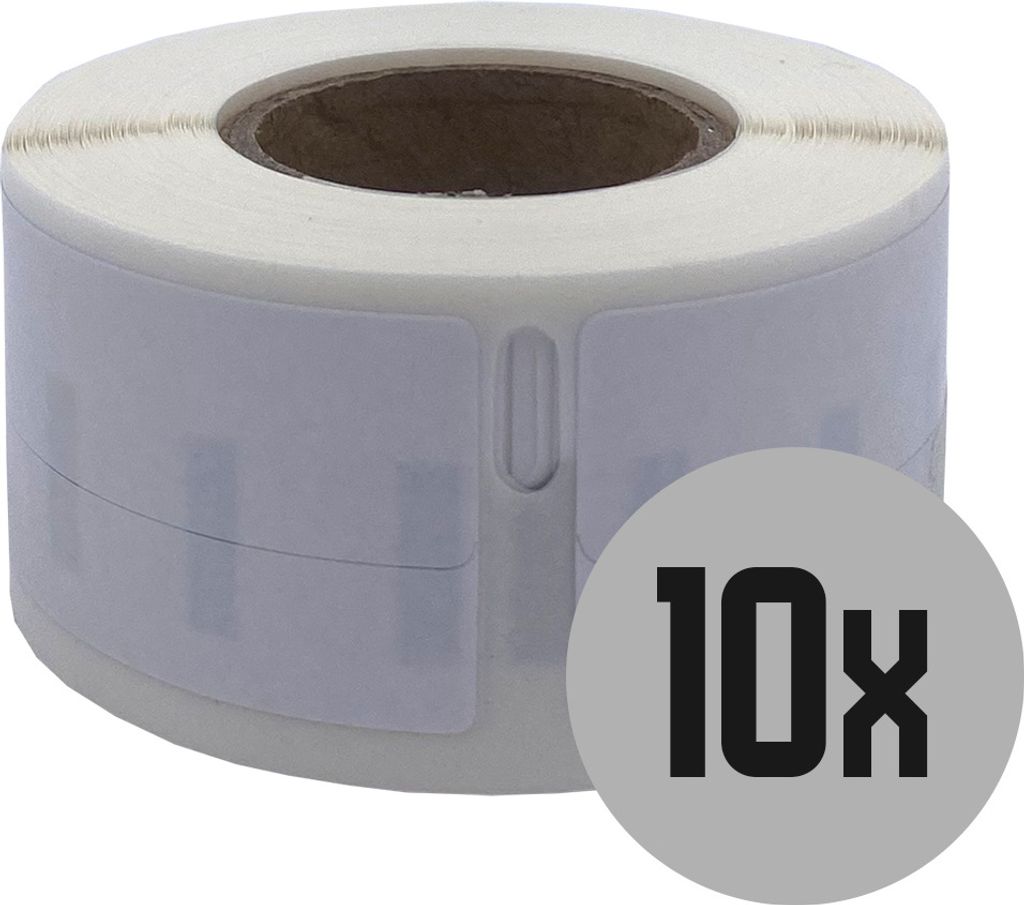 DULA Etiketten - Kompatibel mit Dymo Compatible labels - Weiß - 99017 - S0722460 - Hangmapetiketten - 10 rollen - 21 x 51 mm - 220 labels per rol