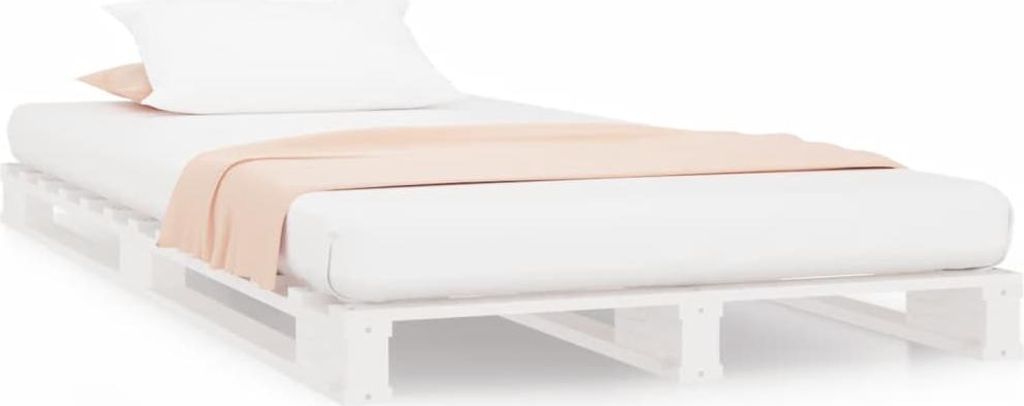 vidaXL Paletová postel White 90x200 cm z masivního Obrázek produktu 