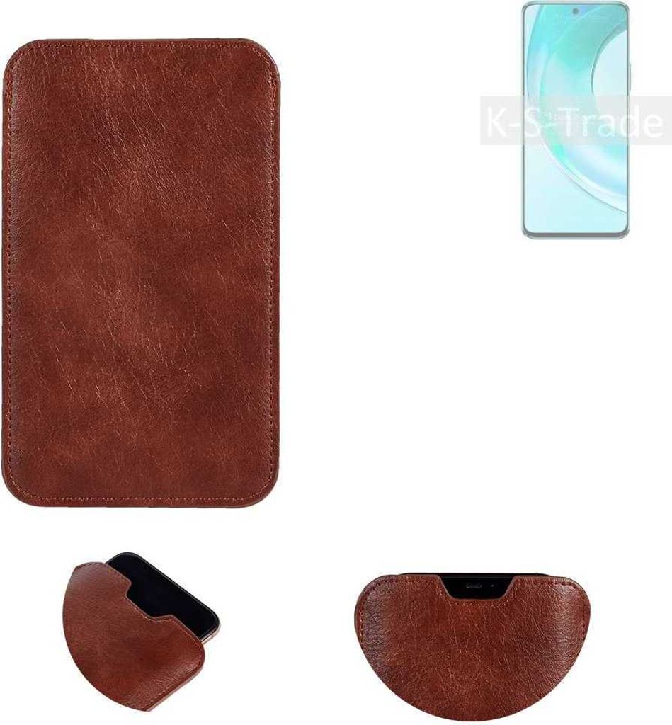 K-S-Trade Schutzhülle Handyhülle kompatibel mit Wiko T50 Handytasche Kunstleder Sleeve in braun