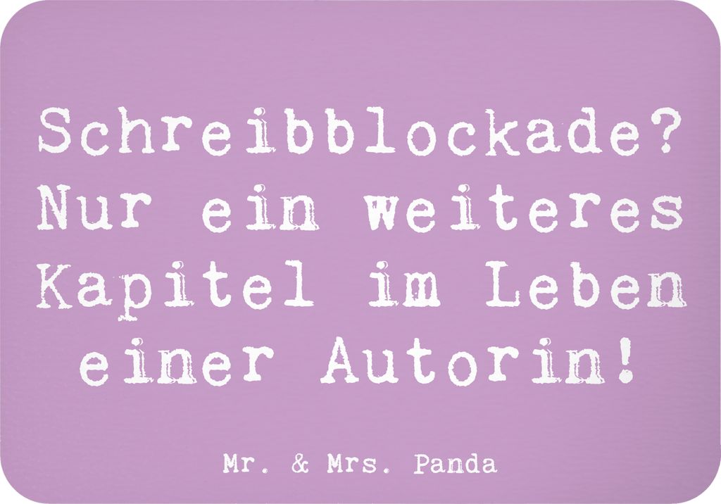 Mr. & Mrs. Panda magnet Spruch Autorin Kapitel - Lavendeltraum - Geschenk, Detailverliebtheit, Geschenke für Berufstätige, überwinden, whiteboar...