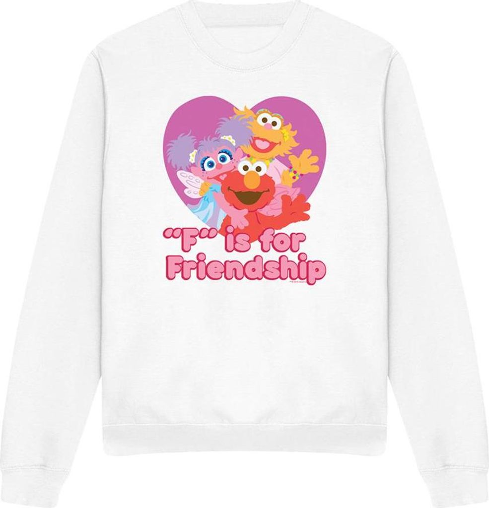 Sesame Street - "Friendship" Sweatshirt für Herren/Damen Uni TV20070 (XXL) (Weiß)