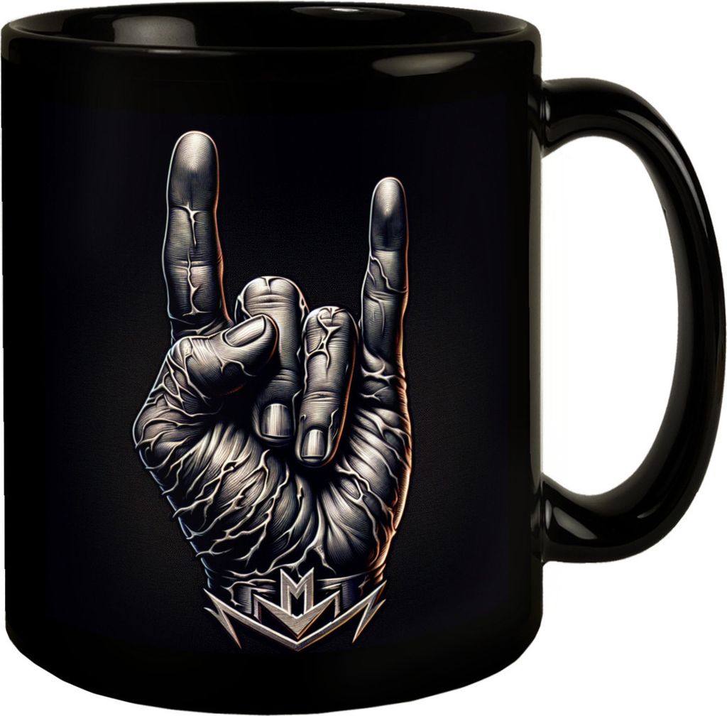 Heavy Metal Zeichen Tasse schwarz in Schwarz Produktbild 