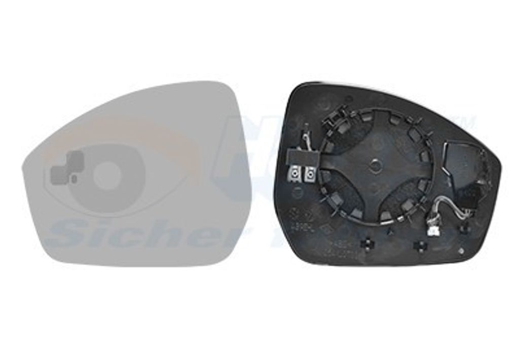 VAN WEZEL Spiegelglas Außenspiegel Links für LAND ROVER Range Rover Evoque (L538) Konvex Beheizbar Vorbereitet für Toter-Winkel-Warner 0261835